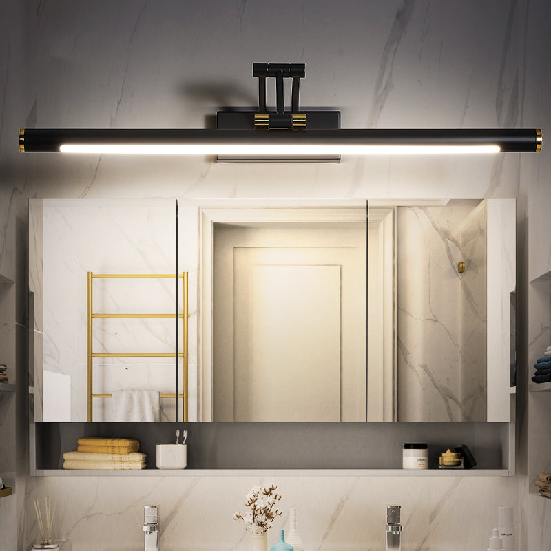 Minimalist Tube Shaped Vanity Light Fixture Acrylic LED Wall Mount Lamp with 3-Joint Swing Arm | Stornfield