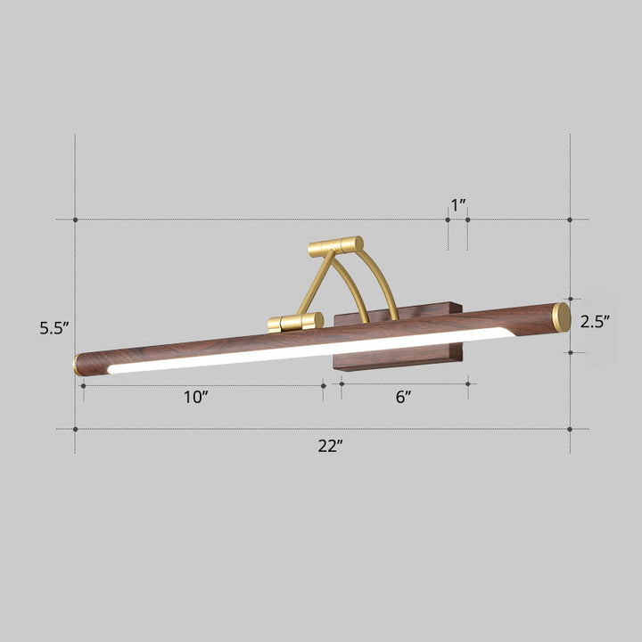 Minimalist Tube Shaped Vanity Light Fixture Acrylic LED Wall Mount Lamp with 3-Joint Swing Arm | Stornfield