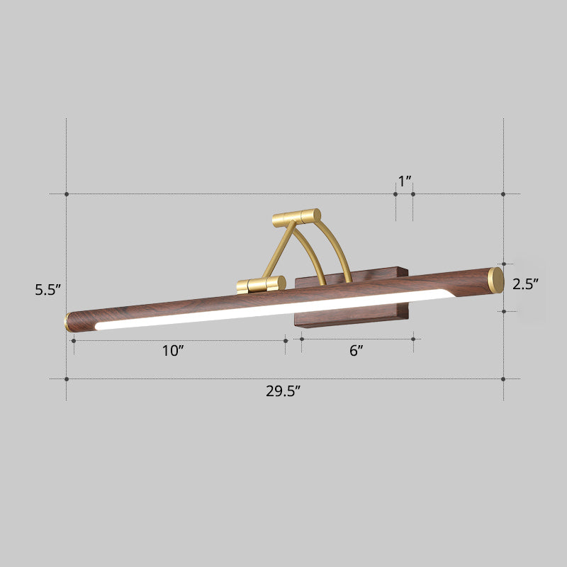 Minimalist Tube Shaped Vanity Light Fixture Acrylic LED Wall Mount Lamp with 3-Joint Swing Arm | Stornfield