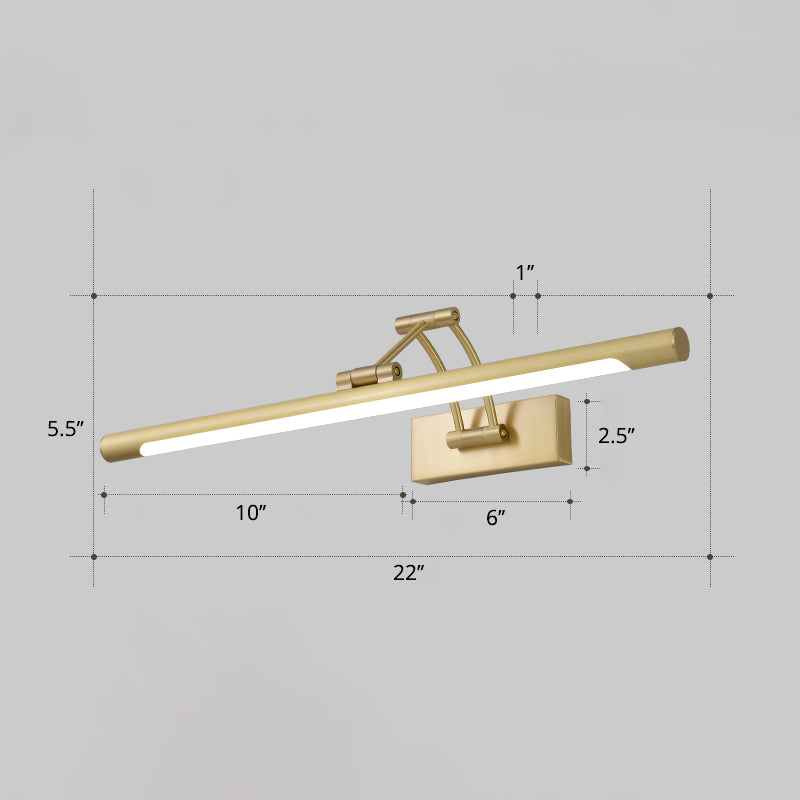 Minimalist Tube Shaped Vanity Light Fixture Acrylic LED Wall Mount Lamp with 3-Joint Swing Arm | Stornfield
