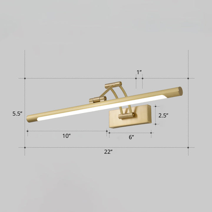 Minimalist Tube Shaped Vanity Light Fixture Acrylic LED Wall Mount Lamp with 3-Joint Swing Arm | Stornfield