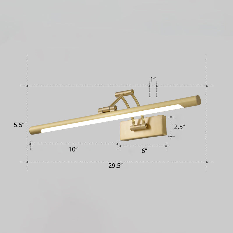 Minimalist Tube Shaped Vanity Light Fixture Acrylic LED Wall Mount Lamp with 3-Joint Swing Arm | Stornfield