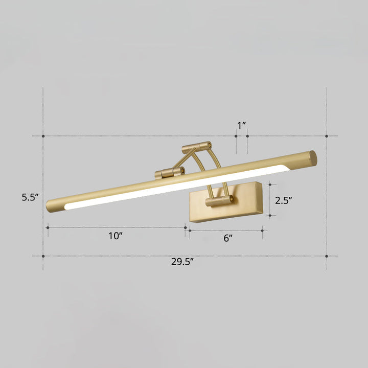 Minimalist Tube Shaped Vanity Light Fixture Acrylic LED Wall Mount Lamp with 3-Joint Swing Arm | Stornfield