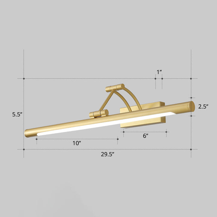 Minimalist Tube Shaped Vanity Light Fixture Acrylic LED Wall Mount Lamp with 3-Joint Swing Arm | Stornfield