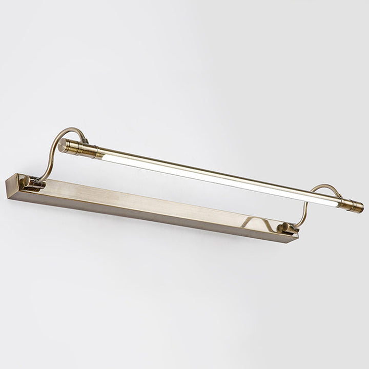 Nickel Finish Metal Vanity Lamp Tubular Country Style Wall Light with Adjustable Curved Arm | Stornfield