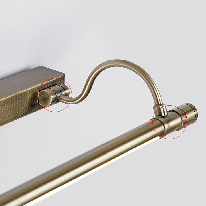 Nickel Finish Metal Vanity Lamp Tubular Country Style Wall Light with Adjustable Curved Arm | Stornfield