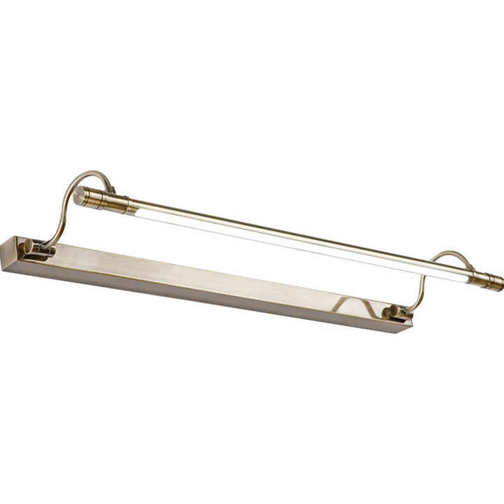 Nickel Finish Metal Vanity Lamp Tubular Country Style Wall Light with Adjustable Curved Arm | Stornfield
