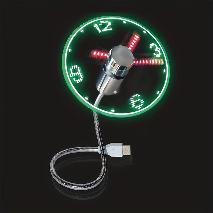 USB Desk Fan with LED Clock Display | Stornfield