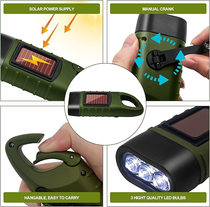 BrightTrail Solar-Crank-LED-Flashlight | Stornfield