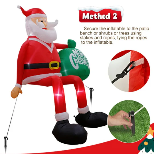 Stornfield | Giant 8FT LED Inflatable Climbing Santa | Premium, Waterproof Outdoor Christmas Decor