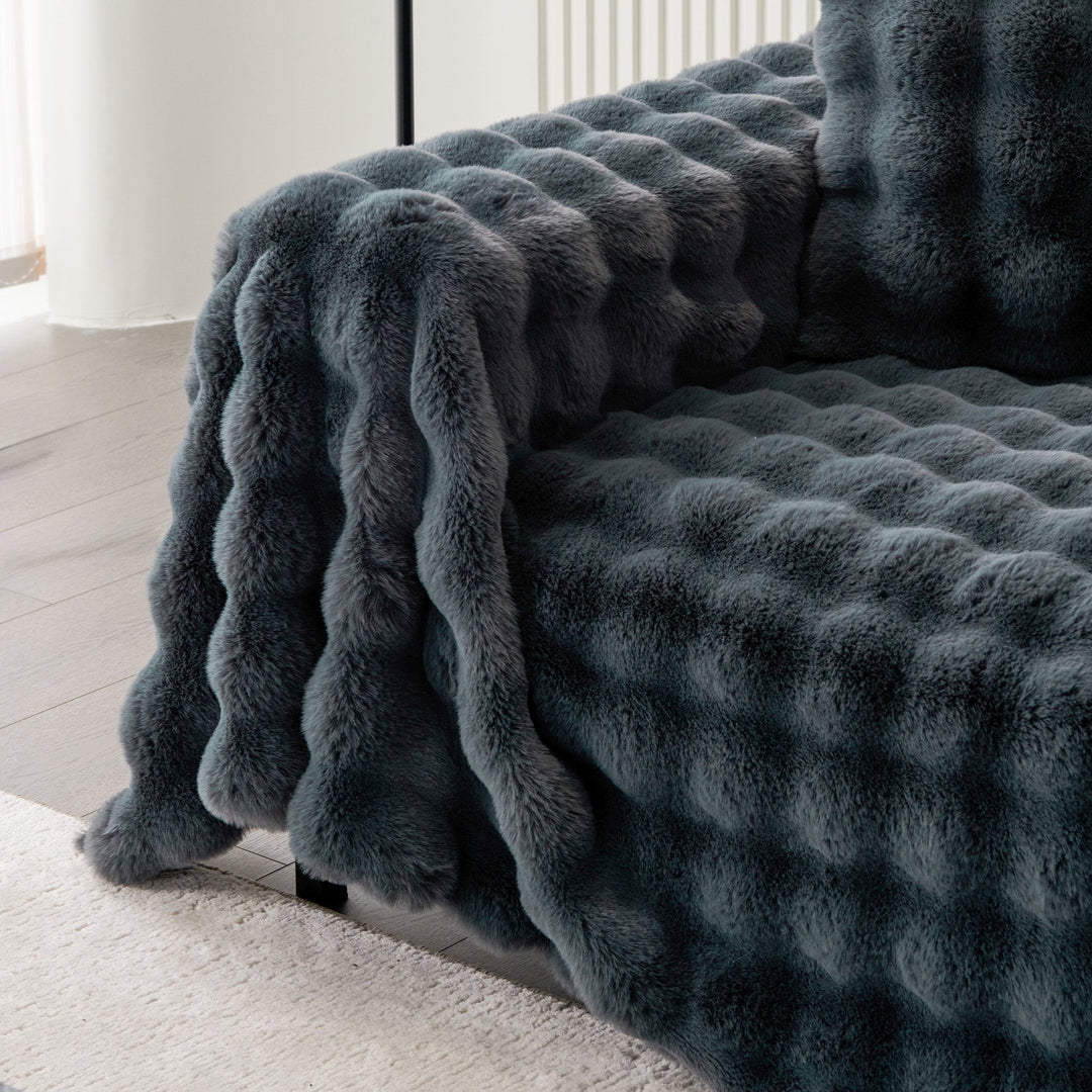 Luxe Ripple Faux Fur Sofa Cover - Modern, Stylish & Durable Sofa Protection | Stornfield