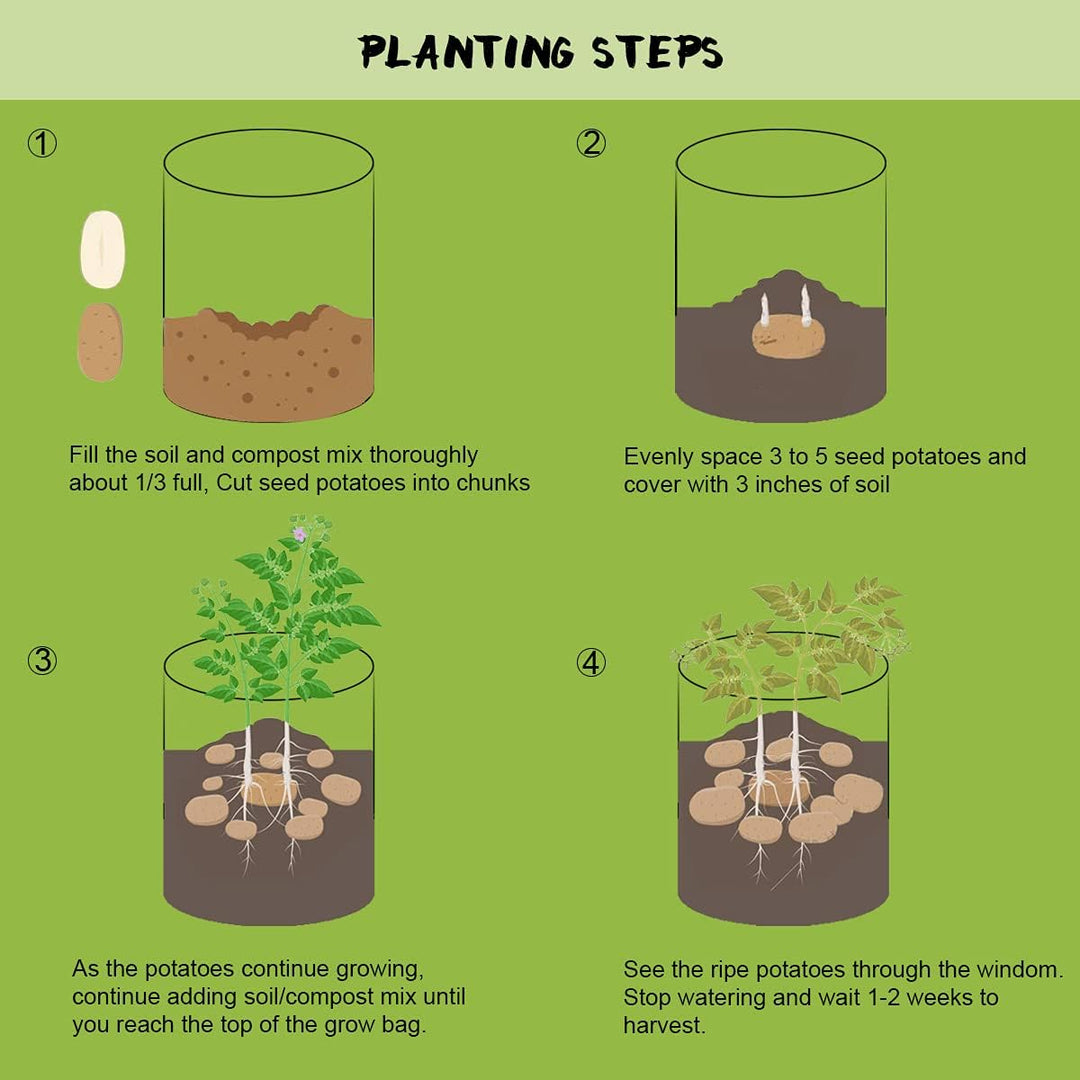 Stornfield | 5/7/10/15 Gallon Potato Planting Growing Thickened Nonwoven Plant Fabric Pot Nursery Bags for Home Gardening