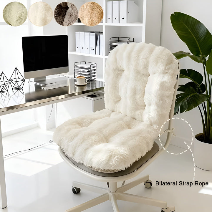 Soft seat cushion made of faux fur – Extra thick & cuddly | Perfect for chair and sofa | Stornfield
