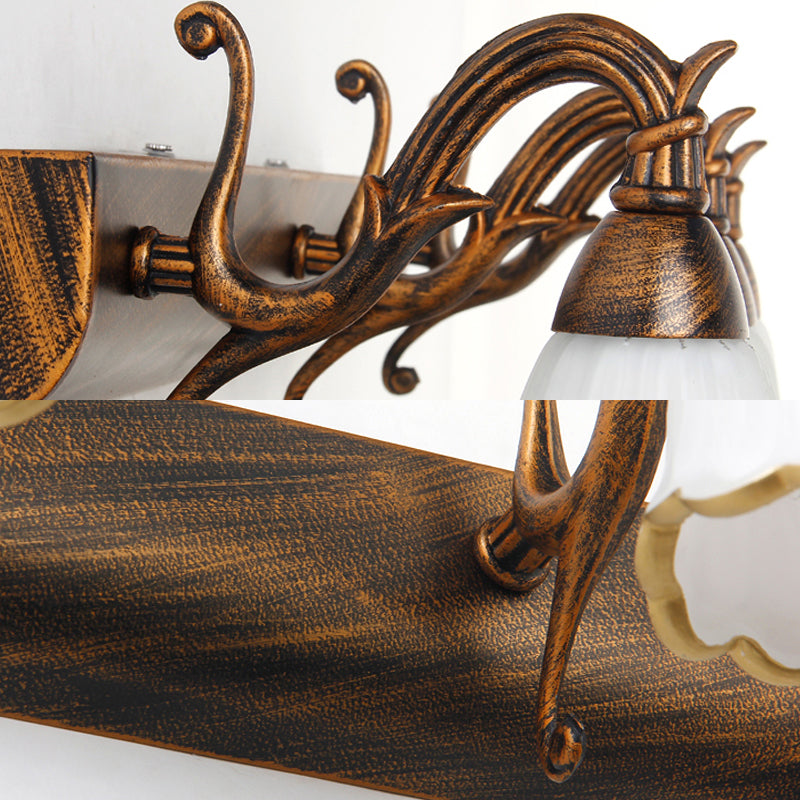Stornfield | Classic Flower Opal Glass 2/3/4-Light Bronze/White Bathroom Vanity Wall Sconce
