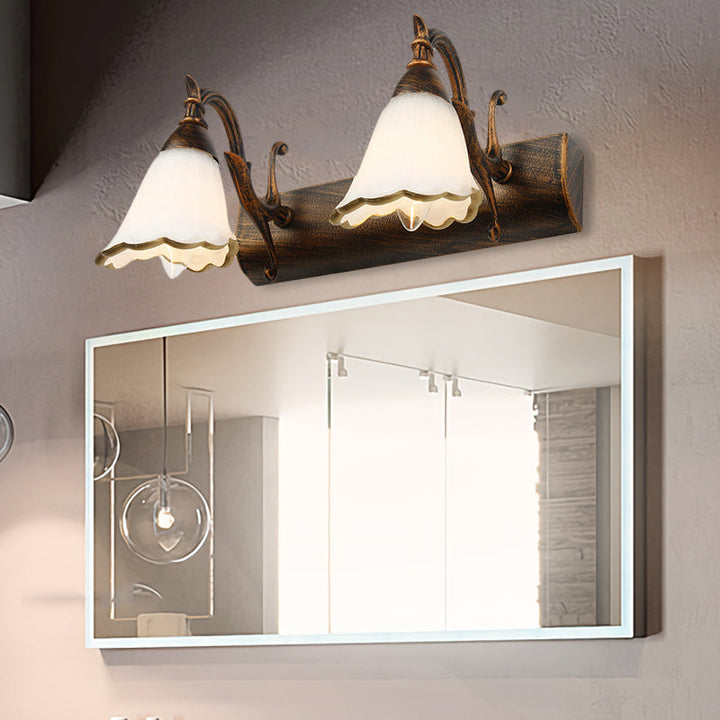 Stornfield | Classic Flower Opal Glass 2/3/4-Light Bronze/White Bathroom Vanity Wall Sconce