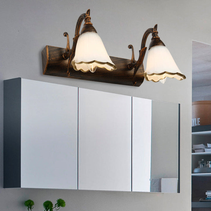Stornfield | Classic Flower Opal Glass 2/3/4-Light Bronze/White Bathroom Vanity Wall Sconce