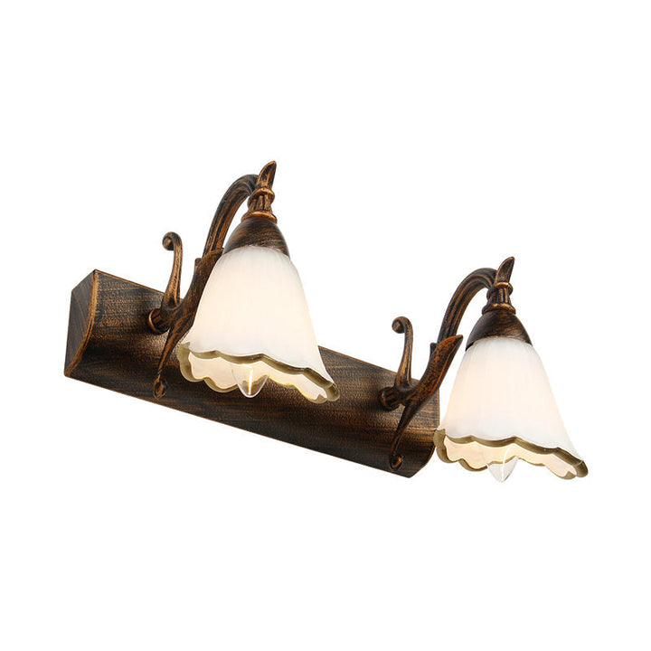 Stornfield | Classic Flower Opal Glass 2/3/4-Light Bronze/White Bathroom Vanity Wall Sconce