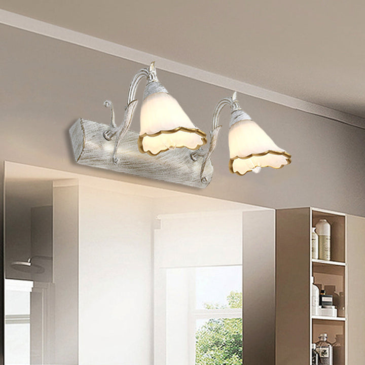 Stornfield | Classic Flower Opal Glass 2/3/4-Light Bronze/White Bathroom Vanity Wall Sconce