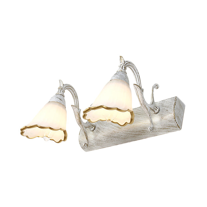 Stornfield | Classic Flower Opal Glass 2/3/4-Light Bronze/White Bathroom Vanity Wall Sconce