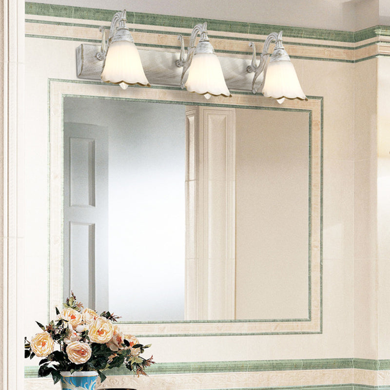 Stornfield | Classic Flower Opal Glass 2/3/4-Light Bronze/White Bathroom Vanity Wall Sconce