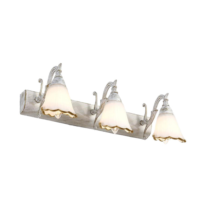 Stornfield | Classic Flower Opal Glass 2/3/4-Light Bronze/White Bathroom Vanity Wall Sconce