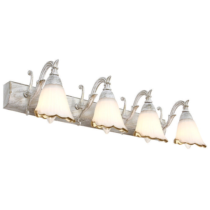 Stornfield | Classic Flower Opal Glass 2/3/4-Light Bronze/White Bathroom Vanity Wall Sconce