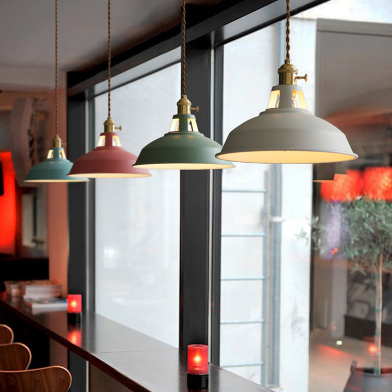Stornfield | Industrial Retro Metal 1-Light Pendant Lamp | Vintage Hanging Light for Restaurant and Dining Room | E27 LED Compatible