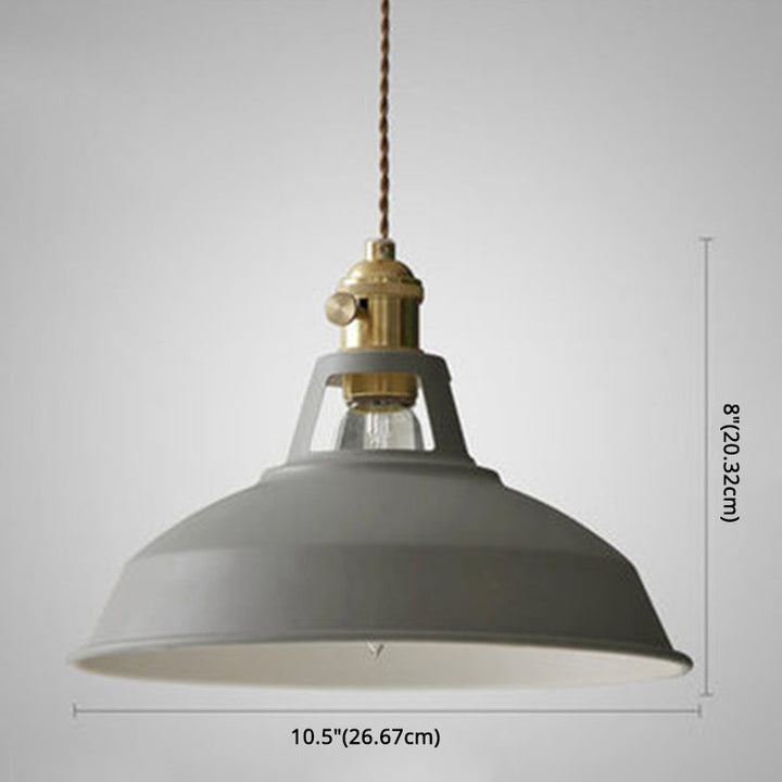 Stornfield | Industrial Retro Metal 1-Light Pendant Lamp | Vintage Hanging Light for Restaurant and Dining Room | E27 LED Compatible