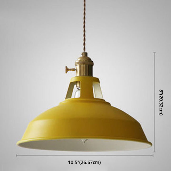 Stornfield | Industrial Retro Metal 1-Light Pendant Lamp | Vintage Hanging Light for Restaurant and Dining Room | E27 LED Compatible