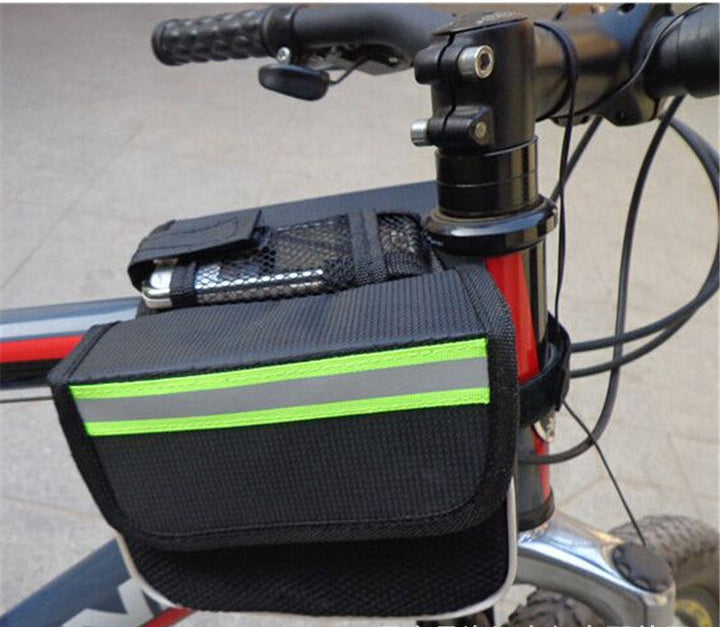 double pannier saddlebag with reflective safety strip and top handle Stornfield