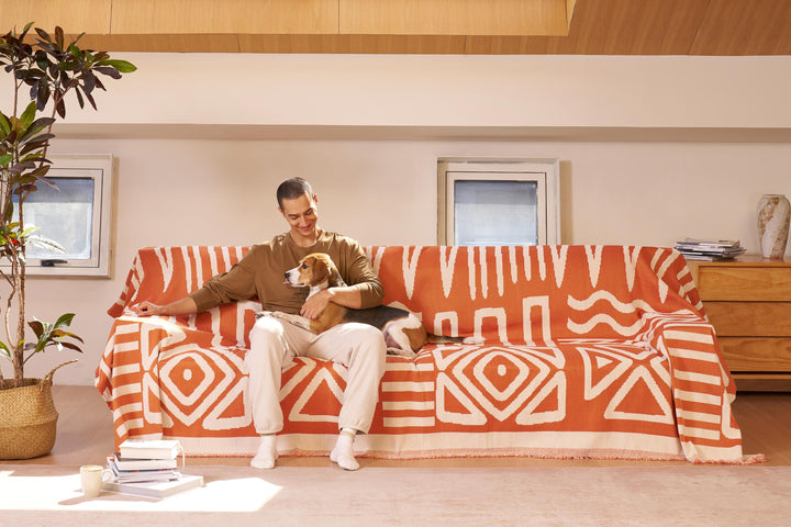 Geometric Boho Style Sofa Cover - Modern, Stylish & Durable Sofa Protection | Stornfield