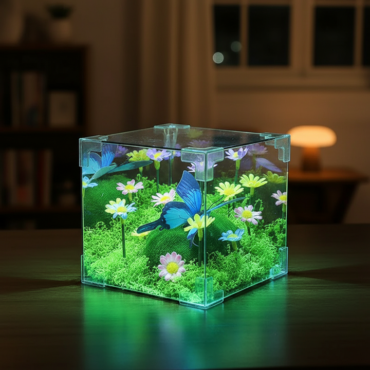 LED Butterfly Garden Cube Night Light Decor | Stornfield