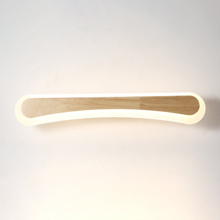 Stornfield | Modern Wooden Bathroom Wall Light with LED Lighting and Acrylic Shade