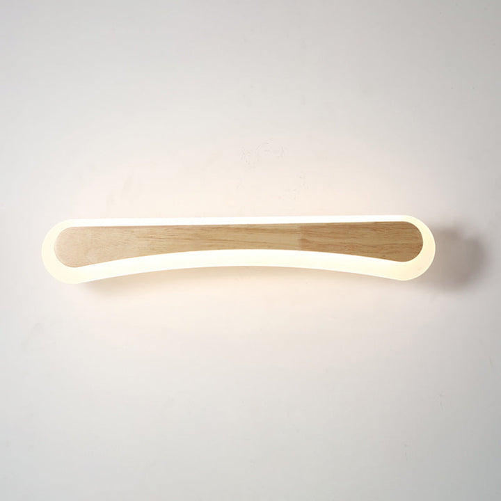 Stornfield | Modern Wooden Bathroom Wall Light with LED Lighting and Acrylic Shade
