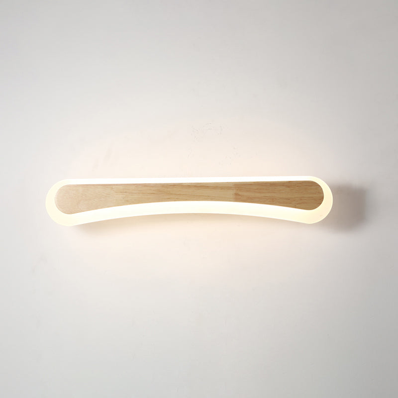 Stornfield | Modern Wooden Bathroom Wall Light with LED Lighting and Acrylic Shade
