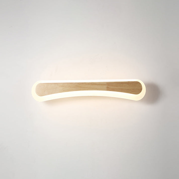 Stornfield | Modern Wooden Bathroom Wall Light with LED Lighting and Acrylic Shade