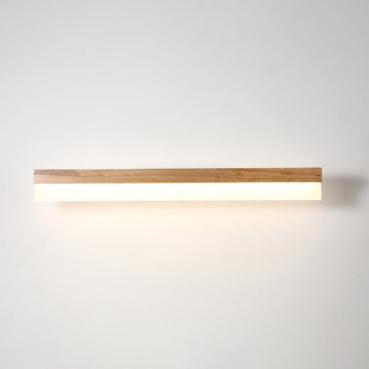 Stornfield | Modern Wooden Bathroom Wall Light with LED Lighting and Acrylic Shade