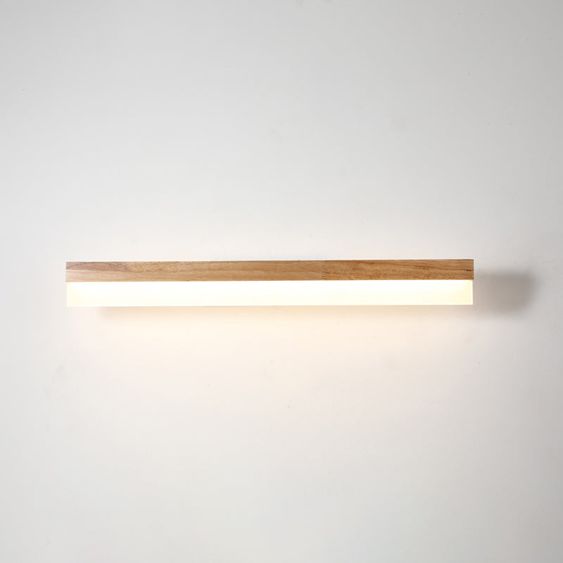 Stornfield | Modern Wooden Bathroom Wall Light with LED Lighting and Acrylic Shade