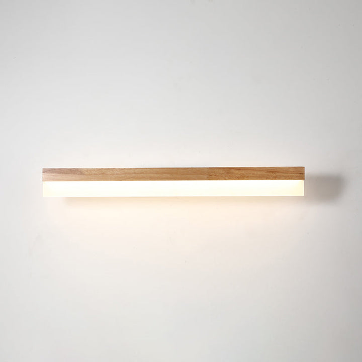 Stornfield | Modern Wooden Bathroom Wall Light with LED Lighting and Acrylic Shade