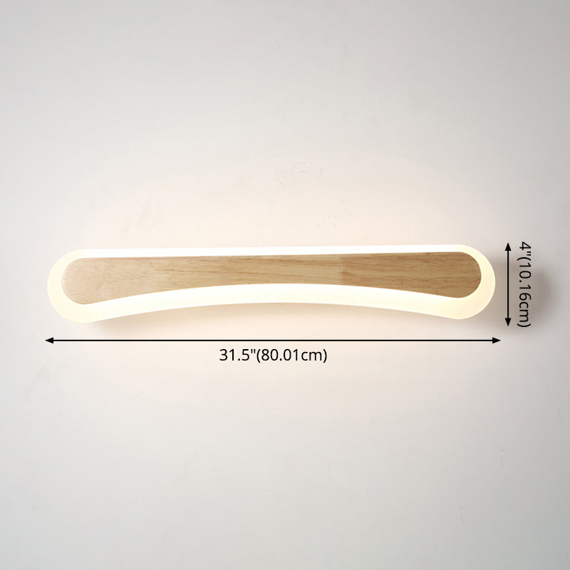 Stornfield | Modern Wooden Bathroom Wall Light with LED Lighting and Acrylic Shade
