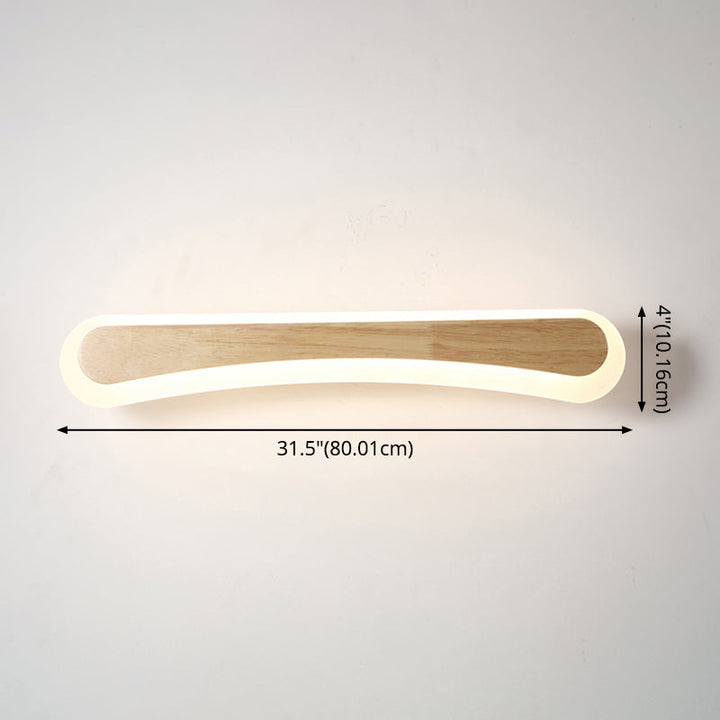 Stornfield | Modern Wooden Bathroom Wall Light with LED Lighting and Acrylic Shade