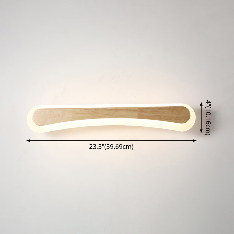 Stornfield | Modern Wooden Bathroom Wall Light with LED Lighting and Acrylic Shade
