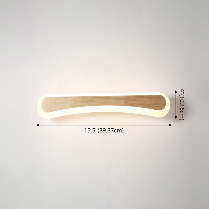 Stornfield | Modern Wooden Bathroom Wall Light with LED Lighting and Acrylic Shade