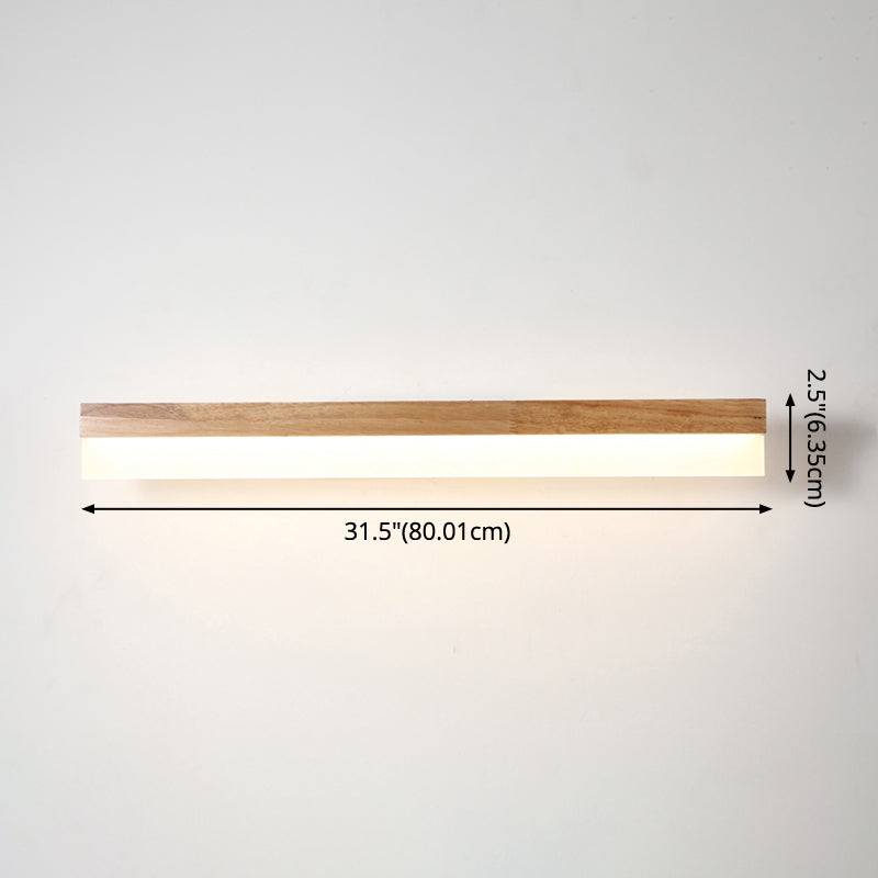 Stornfield | Modern Wooden Bathroom Wall Light with LED Lighting and Acrylic Shade