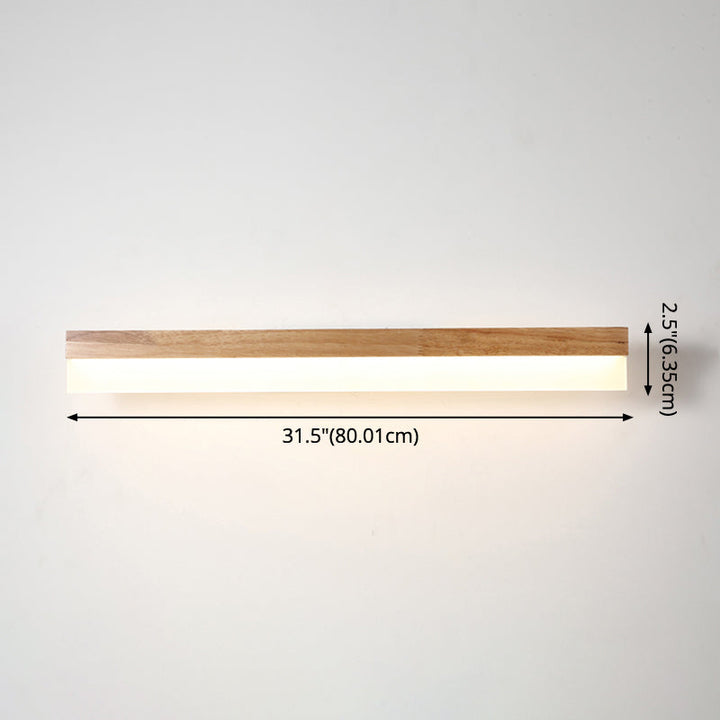 Stornfield | Modern Wooden Bathroom Wall Light with LED Lighting and Acrylic Shade