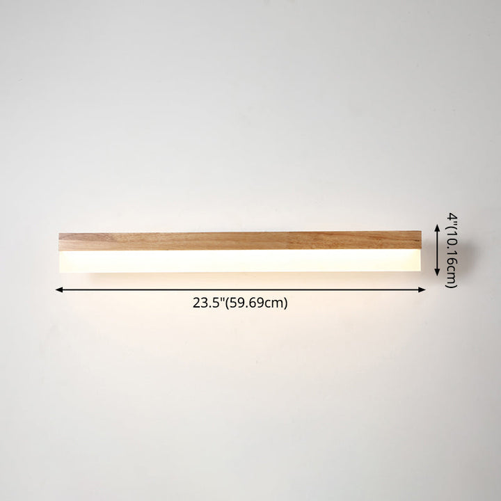 Stornfield | Modern Wooden Bathroom Wall Light with LED Lighting and Acrylic Shade