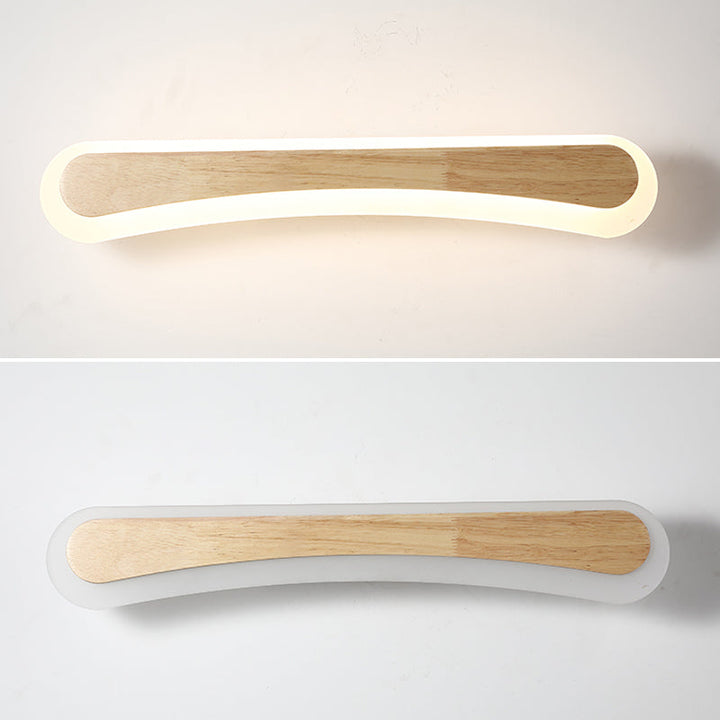 Stornfield | Modern Wooden Bathroom Wall Light with LED Lighting and Acrylic Shade