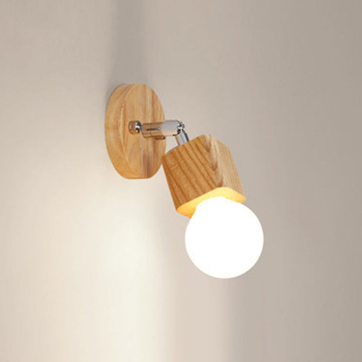 Stornfield | Modern Wooden Makeup Mirror with Light, Adjustable Wall Arm, Cosmetic Wall Lights for Bathroom