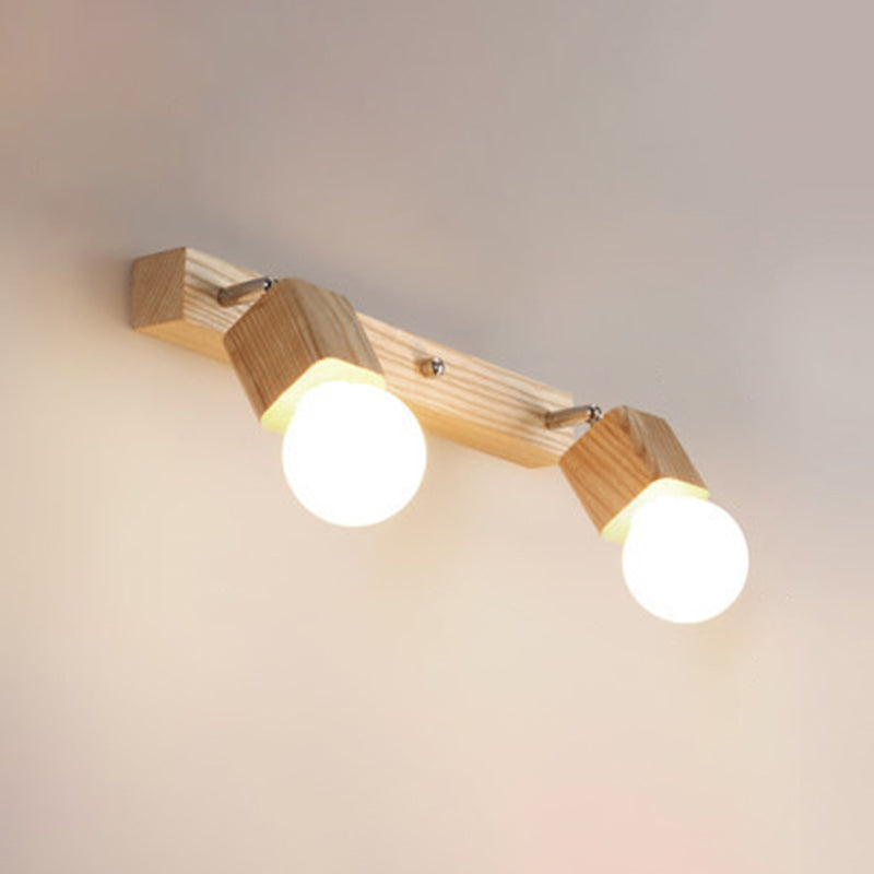 Stornfield | Modern Wooden Makeup Mirror with Light, Adjustable Wall Arm, Cosmetic Wall Lights for Bathroom
