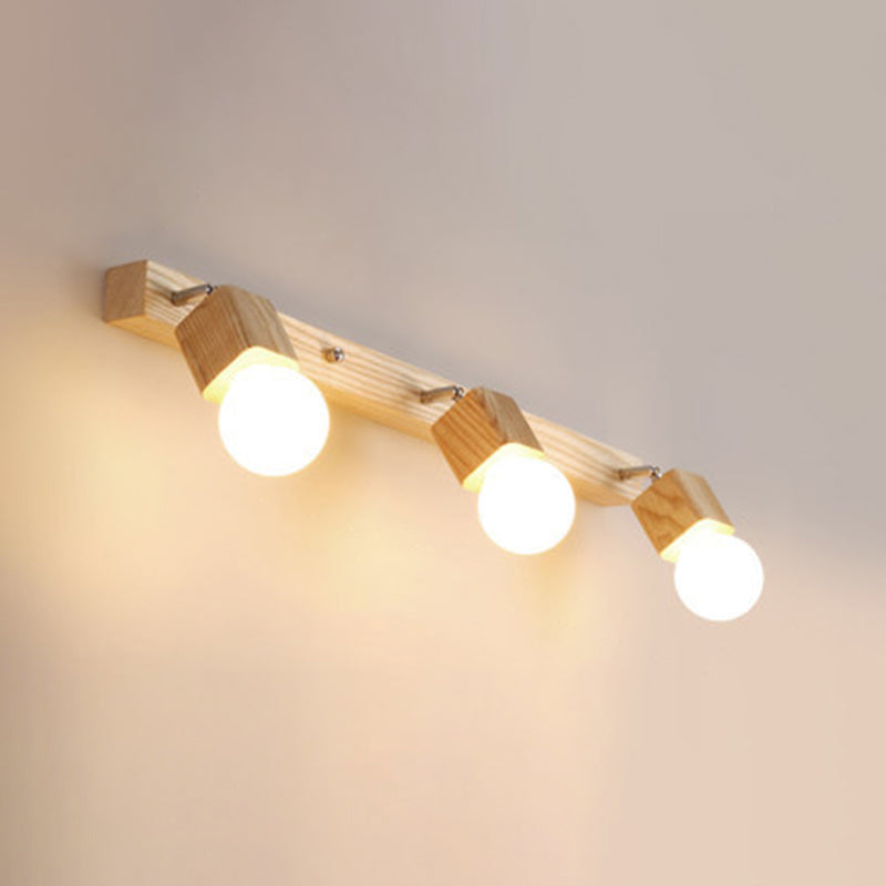 Stornfield | Modern Wooden Makeup Mirror with Light, Adjustable Wall Arm, Cosmetic Wall Lights for Bathroom
